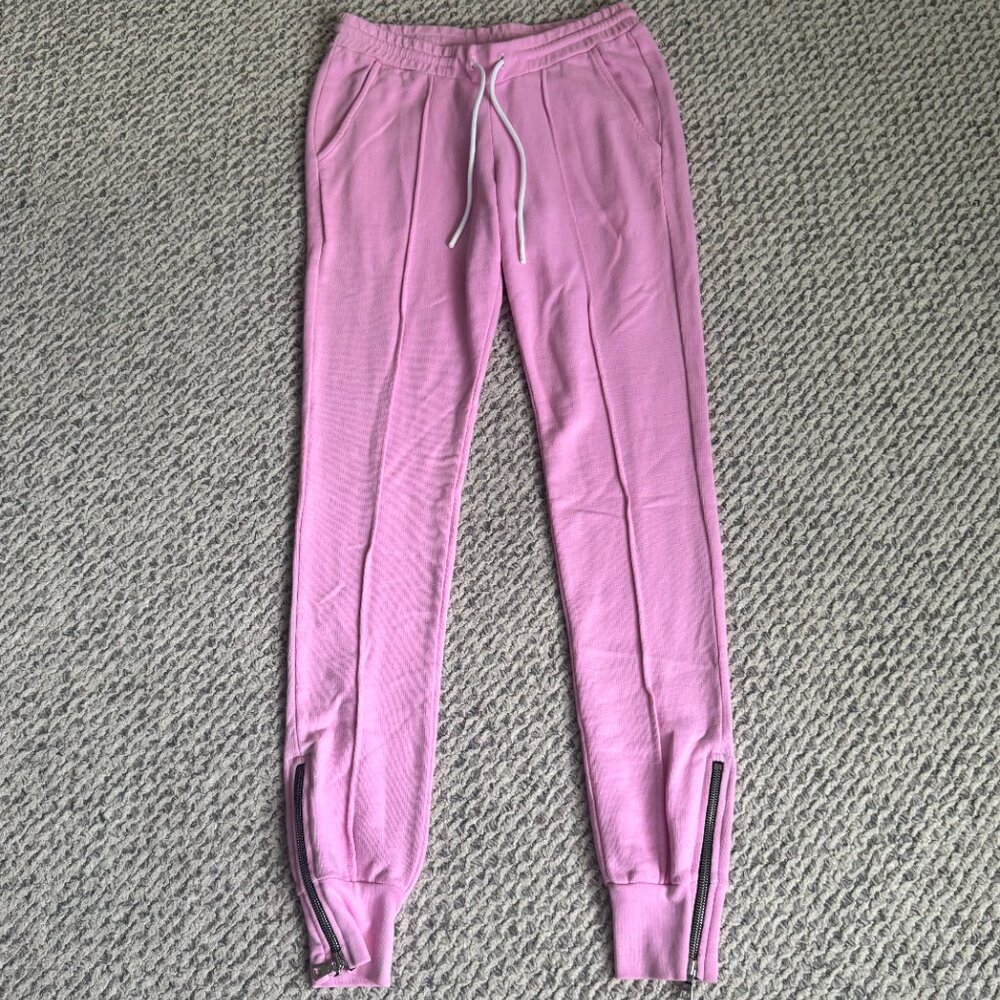 Cotton Citizen Women's Milan Zip Hem Jogger in Pink XS Made in the USA